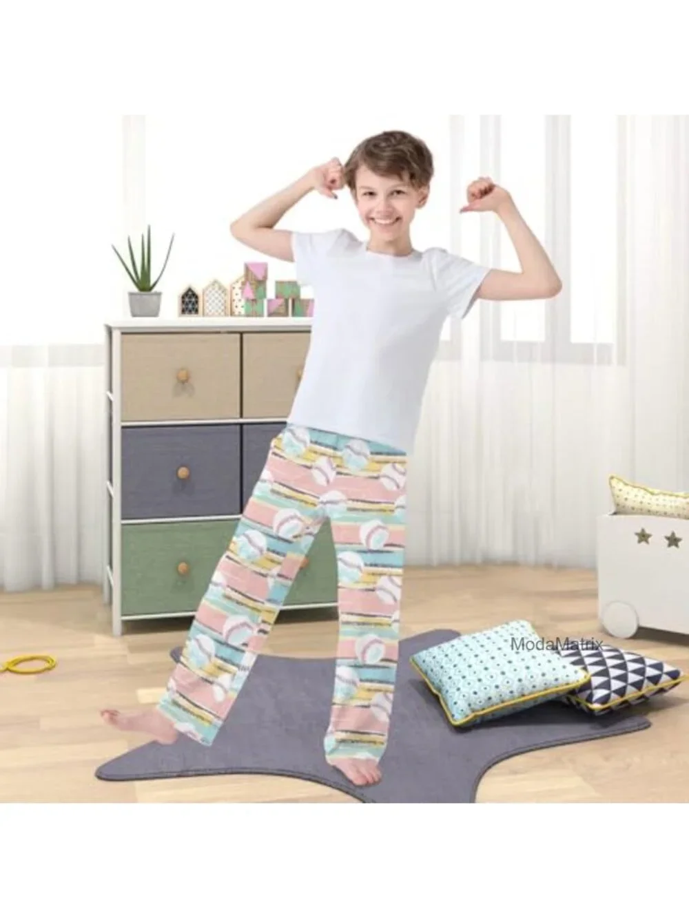 Girls Pajama Pants Soft Elastic Waist Lounge Sleep Bottoms